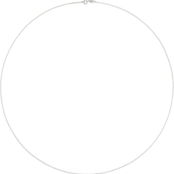 Sterling Silver Thin 0.8mm Box Chain Necklace | Available in Yellow Gold or Silv - Picture 3 of 5